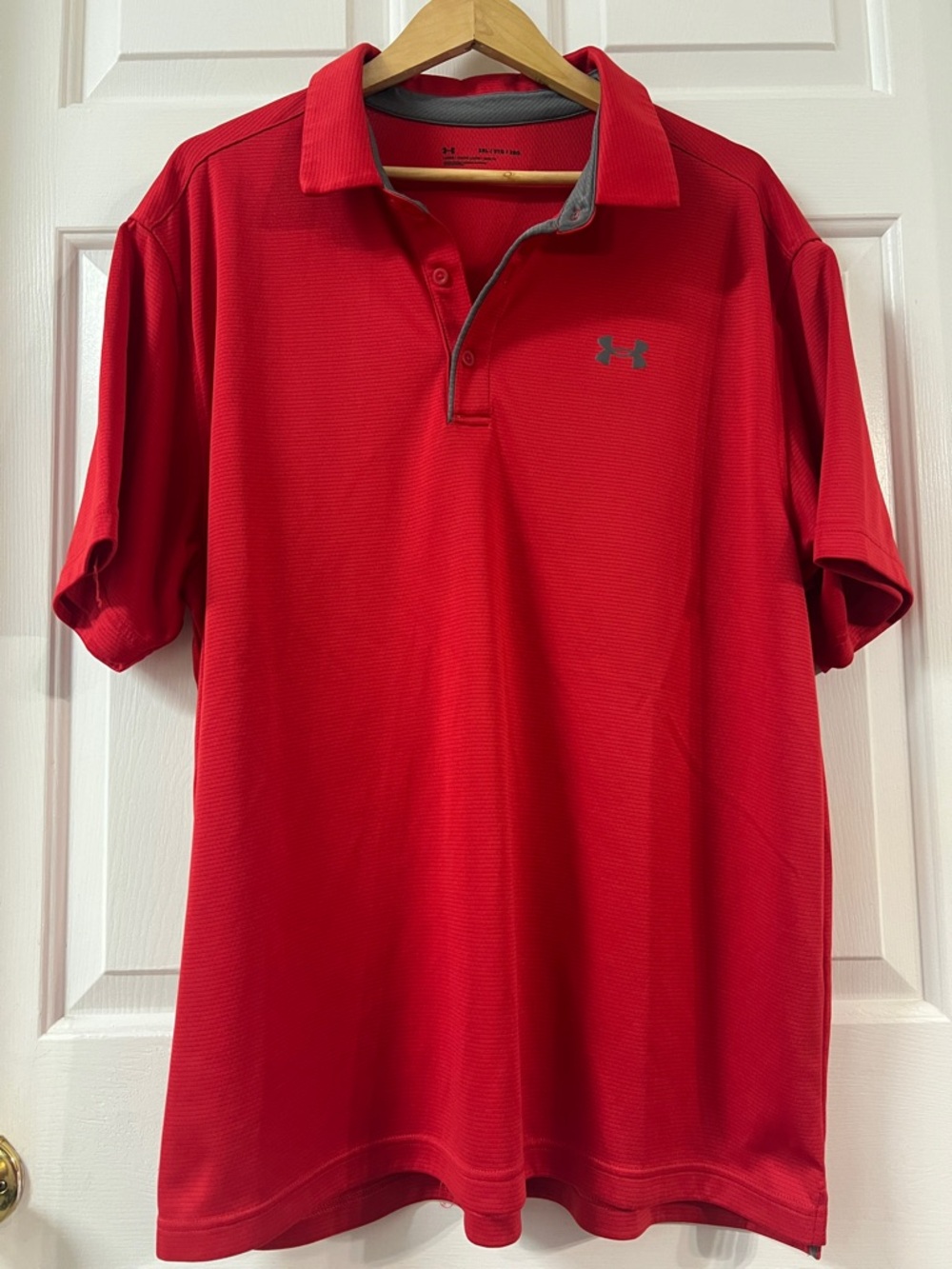 Under Armour Men’s Red Polo with Gray Trim